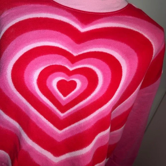 Pink and Red Heart Pattern Sweater - Picture 5 of 5